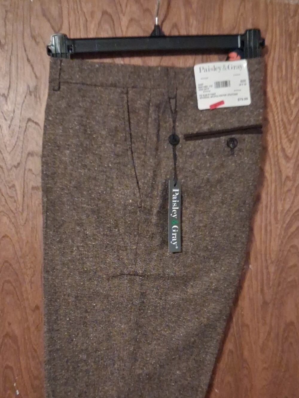 Paisley & Gray Men's Tweed Brown Dress Pants